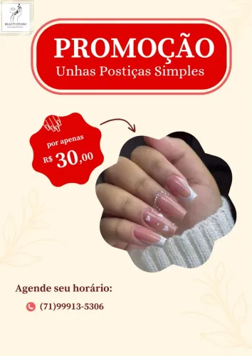 Unha postiça , R$ 30,00