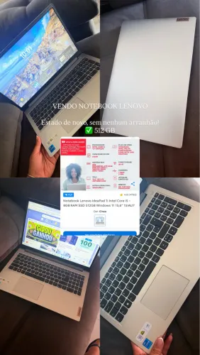 Notebook Lenovo IdeaPad 1i Intel Core i5 - 8GB RAM SSD 512GB Windows 11 15,6? 15IAU7