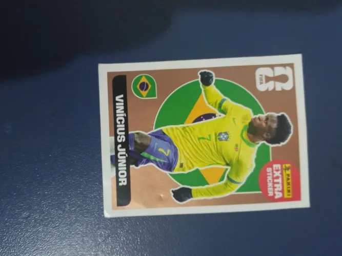 Figurinha da copa extra sticker Vinícius junior