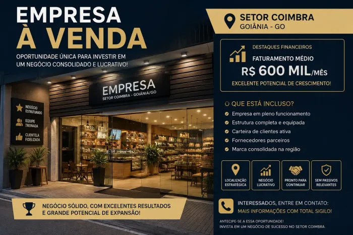 Empresa a venda faturamento 600k