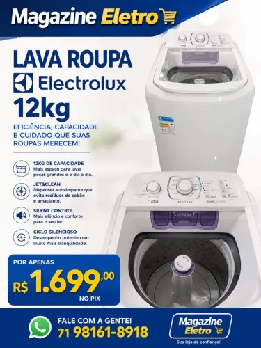Máquina de Lavar Eletrolux 12Kg Branca