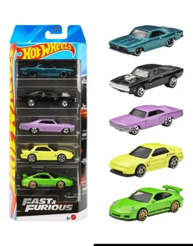 Hot Wheels 2025 Velozes e Furiosos - Conjunto com 5 carrinhos na escala 1/64