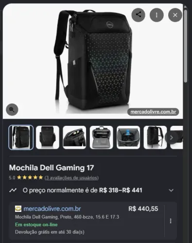 Mochila Dell Gaming 17