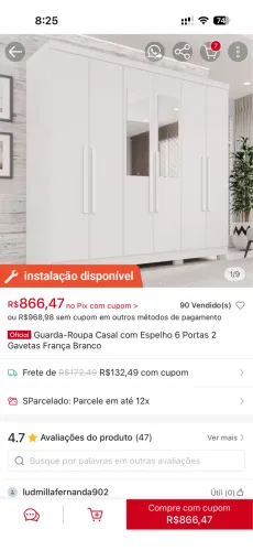 Guarda roupa casal