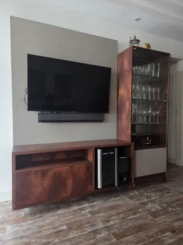Rack de tv + painel + cristaleira