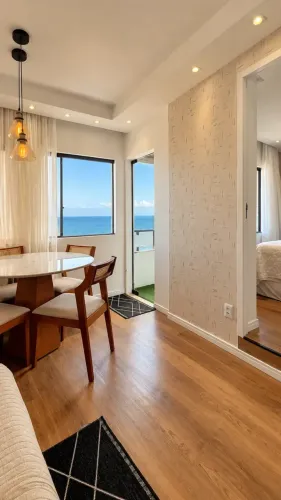 Apartamento 1/4 com Vista Frontal para o Mar em Ondina