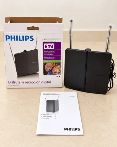 Antena Interna Philips para TV Digital SDV1225T/55 - Nova, Completa com Caixa e Manual