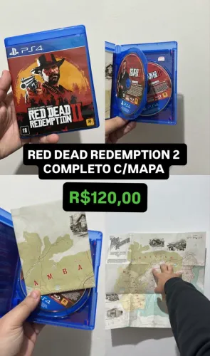 JOGO DE PS4 RED DEAD REDEMPTION 2 COMPLETO COM MAPA !!