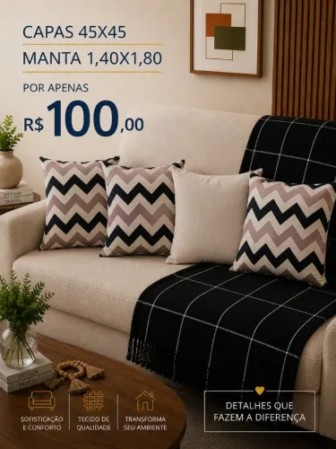 Kit de almofadas e manta - Promoção