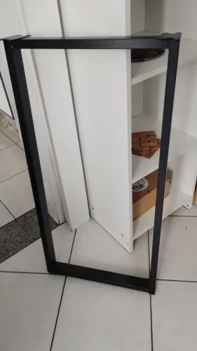 2 pernas de mesa Tubline Base para Mesa Aço Carbono 80x40cm Preto