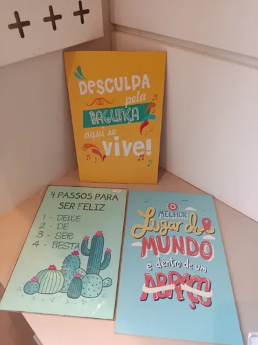 Kit com 3 quadrinhos motivacionais