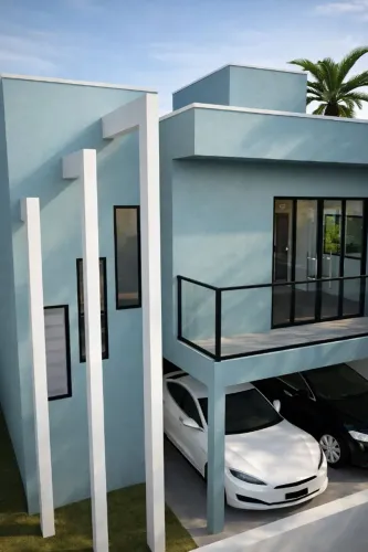 Plantas baixas e projetos de construção em 3D. 
