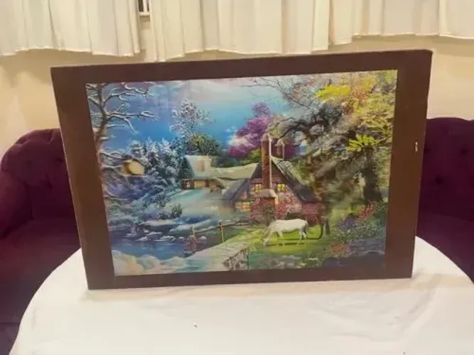Quadro 3D com Moldura de Madeira 