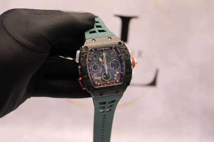 Relógio Masculino Richard Mille RM 65-01 Quartzo 50 mm Borracha Verde