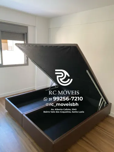 Cama Box Baú Super King 1,93x2,03 Blindado - Pistão a Gás e Grande Espaço Interno