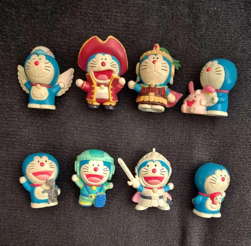 8 figuras colecionáveis de Doraemon - originais japoneses, anos 2000