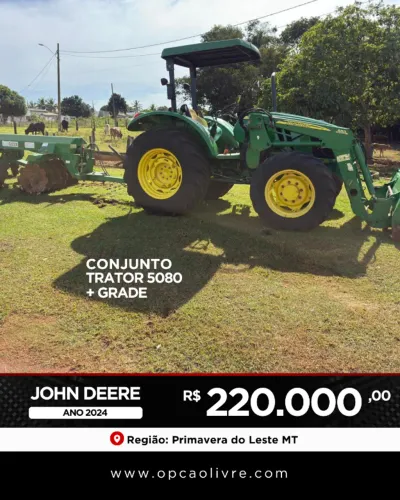 Oferta Trator John Deere 5080 4x4 ano 2024 com grade 14x28