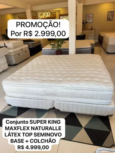 Conjunto Super King MAXFLEX NATURALLE LÁTEX SEMINOVO TOP - ENTREGO
