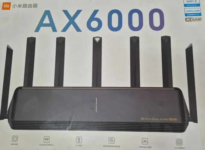 Roteador Xiaomi Ax6000, WiFi 6, 6000Mbps, 512MB, Mesh 248 dispositivos Gamer Internet Wifi