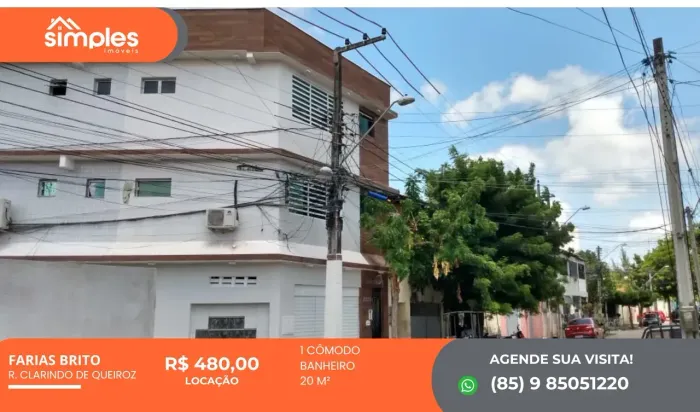 Imóvel para aluguel com 20 metros quadrados em Farias Brito - Fortaleza - CE