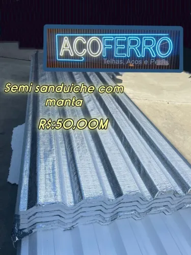 Telha semi sanduiche com manta