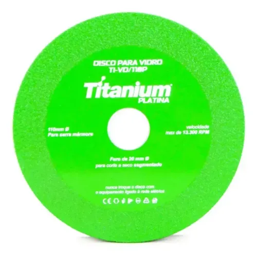 Disco Diamantado Segmentado de 110 mm para Vidro Titanium