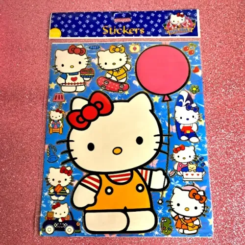 Cartela de adesivos Hello Kitty anos 2000
