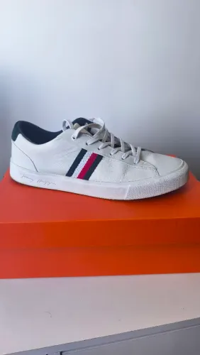 Tênis Tommy Hilfiger Original Couro Branco - Tam. 43 - Pouco Usado