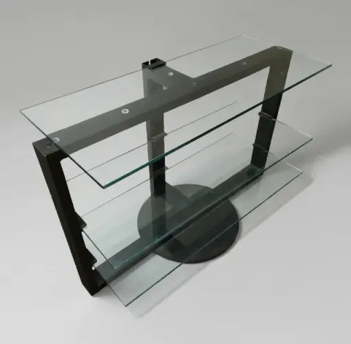 Rack para TV em Aço e Vidro Resistente 10mm - Design Moderno com Organizador de Fios