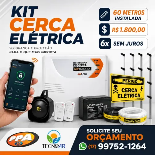 KIT DE CERCA ELÉTRICA RESIDENCIAL INTELBRAS JÁ INSTALADA EM ATÉ 18X