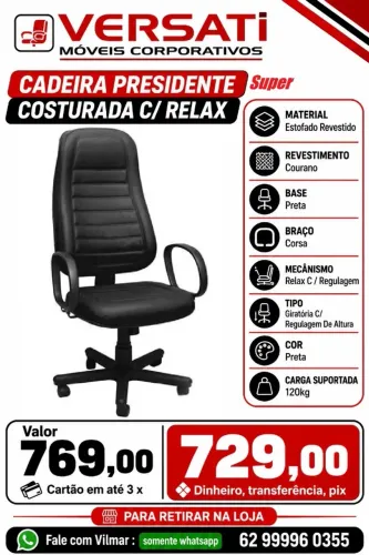 cadeira giratoria presidente super ( novo ) cadeira de escritori