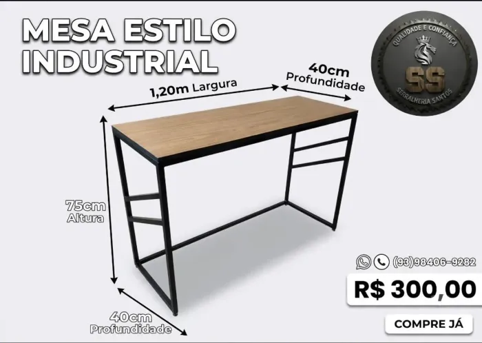Mesa estilo industrial