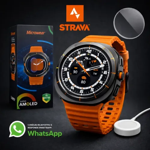Relógio Smartwatch Esportivo Redondo Microwear Su01  Corrida Strava GPs