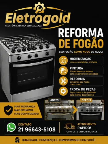 Reforma de fogão Higienização