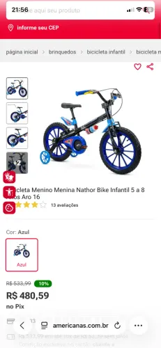 Bicicleta infantil aro 16