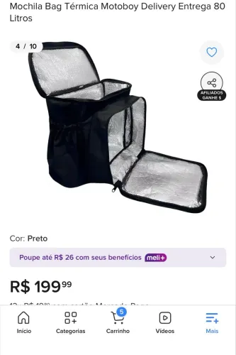Bag de entrega Motoboy 80L