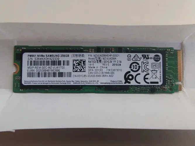 SSD nvme Samsung 256gb 2280