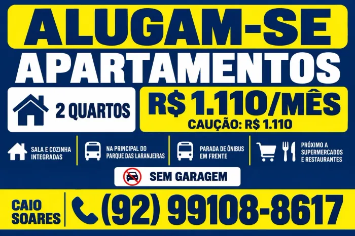 APARTAMENTO PARA ALUGAR - PARQUE DAS LARANJEIRAS
