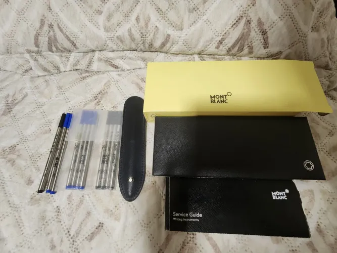 Caneta Rollerball Estilo Montblanc Meisterstück White + Estojo e Recargas
