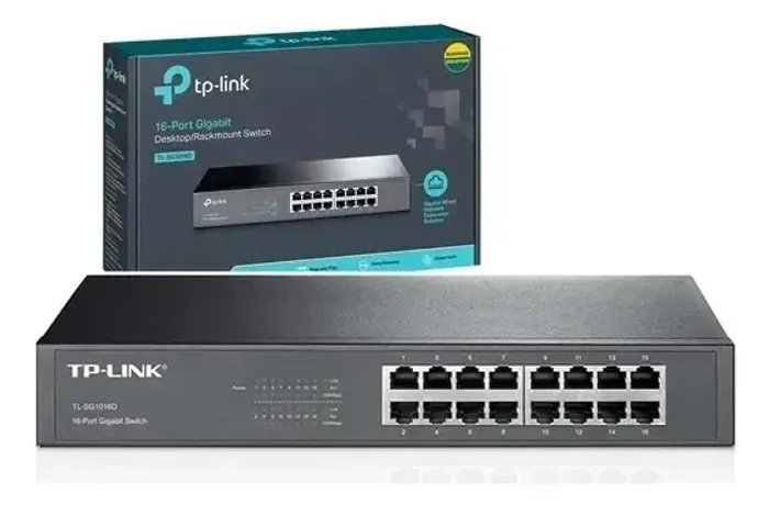 Switch 16 portas TP- Link SG116E Easy Smart SG1016DE 10/100/1000 - Novo e com garantia.