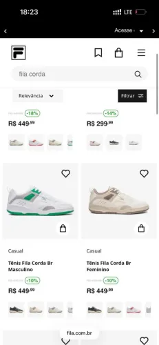 TENIS FILA CORDA BR (VALE 450)