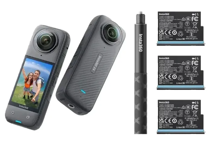 Câmera Insta360 X4 Com Bateria Extra E Acessórios