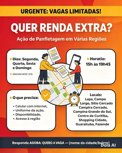 VAGAS REFERENTE A PANFLETAGEM