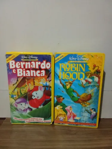 Vhs filme Walt Disney Bernardo e Bianca + Robin Hood dublado 