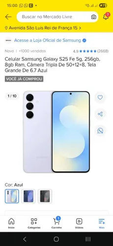 Samsung S25 fe 256gb Novo