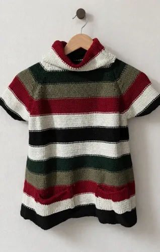 Blusa de Tricô Listrada Gola Alta P