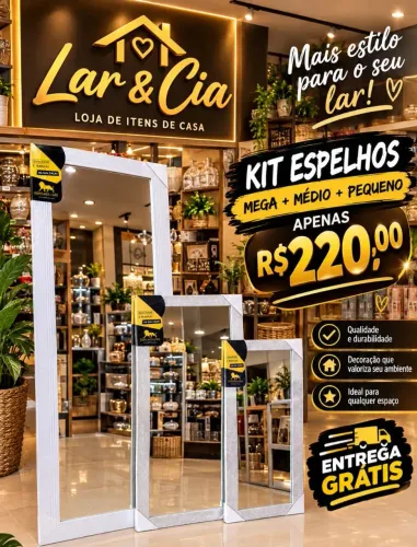 Kit 3 espelhos com entrega gratis para maioria dos bairros de Manaus