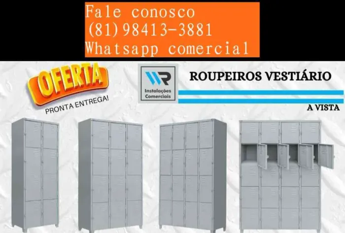 Armário de aço roupeiro guarda volumes para vestiário de funcionários de várias opções 