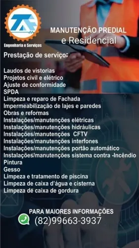 Obras, reformas e manutenção residencial e predial