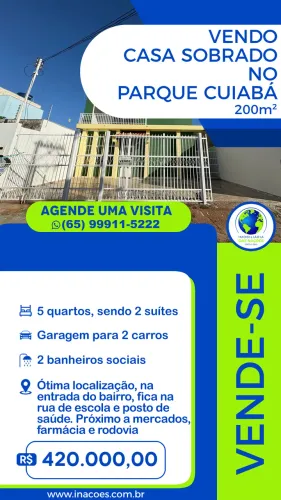 Vendo Casa Sobrado no Parque Cuiabá